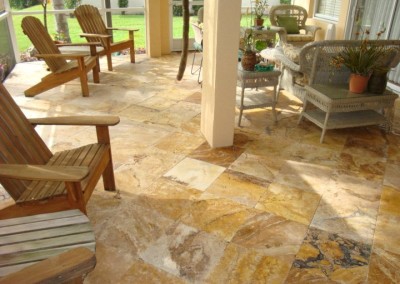 Travertine Patio & Entry