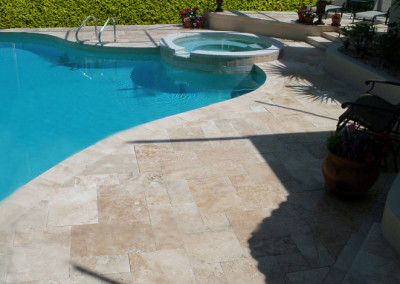 Custom Travertine Poolside Patio